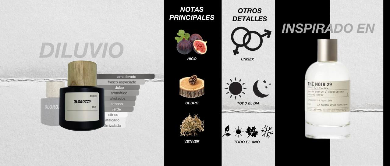 DILUVIO Parfum - Inspirado en The Noir 29 de Le Labo